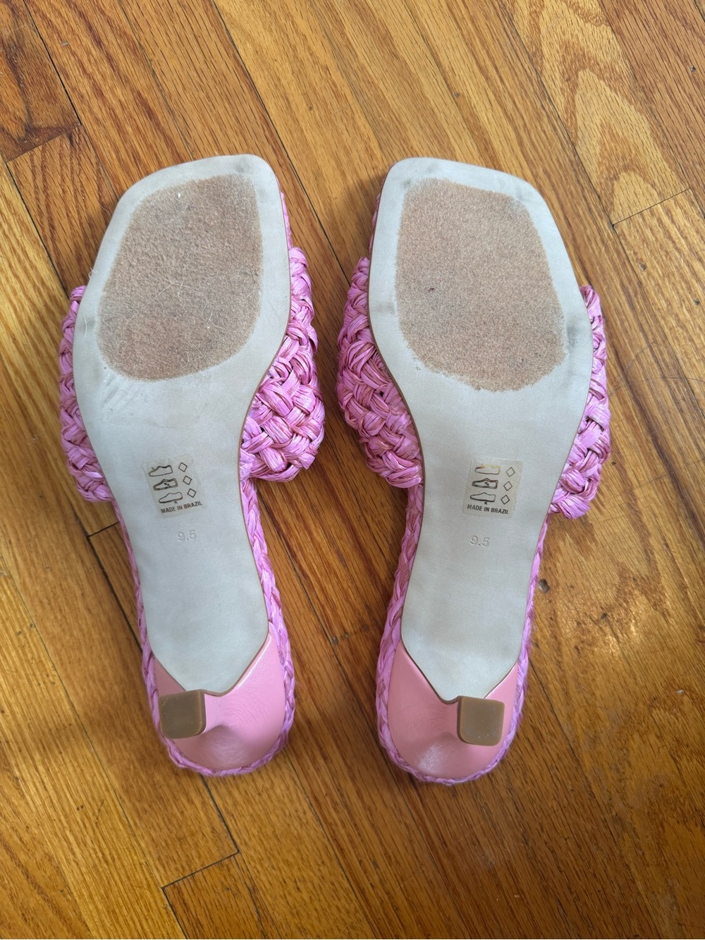 Pink Woven Raffia Heels - Picture 4 of 4